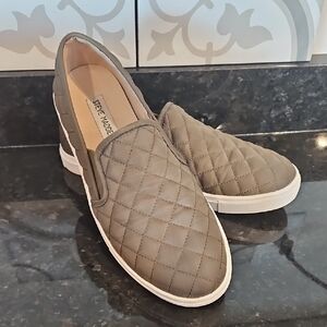 Steve Madden Quilted Slip-On Loafers - Olive